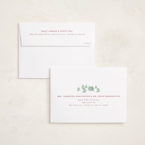 This is a pistachio photo christmas cards with standard by Bayberry Kate called alpine printing on recycled smooth signature in standard