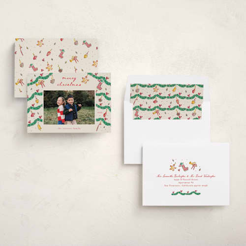 This is a cookie dough photo christmas cards with standard by Sarah Rosenthal called oh christmas tree printing on recycled smooth signature in standard