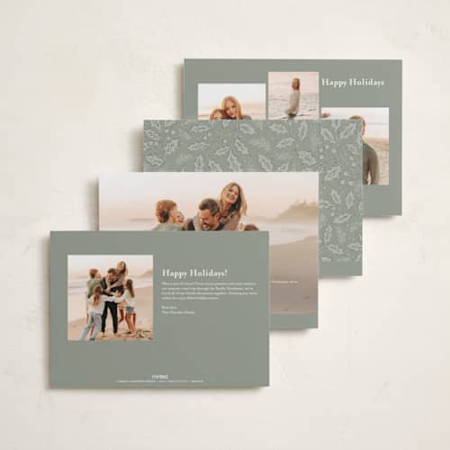 This is a blizzard photo christmas cards with standard by Wildfield Paper Co called quartz printing on recycled smooth signature in standard