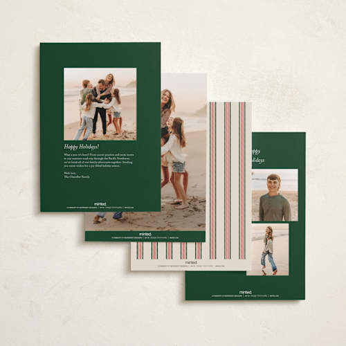 This is a holly photo christmas cards with standard by Ashley Iwafuchi called classic sentiment printing on recycled smooth signature in standard