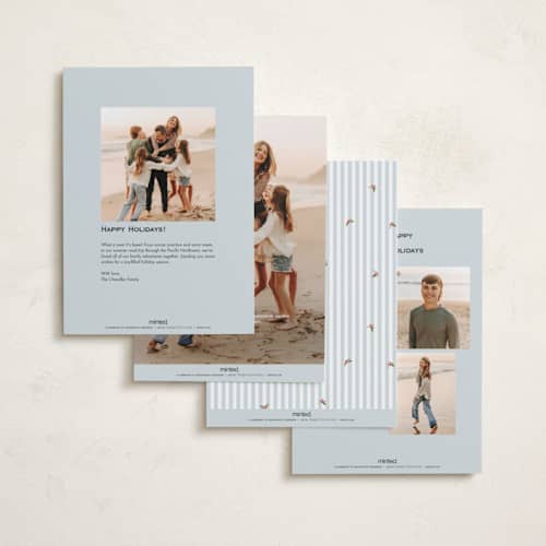 This is a frost photo christmas cards with standard by Jenna Holcomb called ditsy holly printing on recycled smooth signature in standard