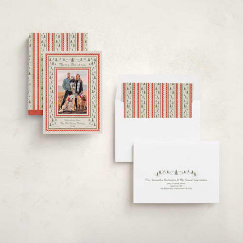 This is a berry photo christmas cards with standard by Paper Sun Studio called alpine printing on signature in standard