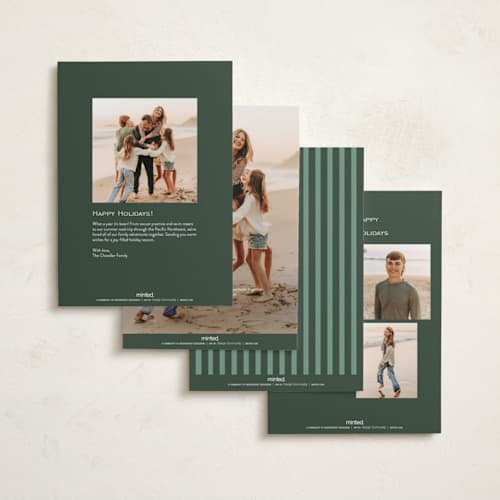 This is a forest photo christmas cards with standard by Jackie Crawford called wonderful life stack printing on recycled smooth signature in standard