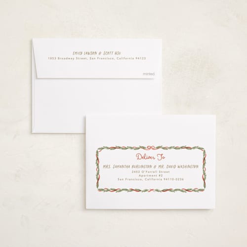 This is a stocking photo christmas cards with standard by Creo Study called border maximalism printing on recycled smooth signature in standard