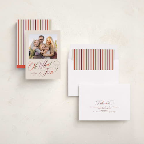 This is a confetti photo christmas cards with standard by Griffinbell Paper Co. called timeless printing on recycled smooth signature in standard