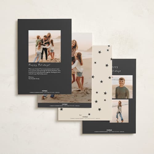 This is a coal photo christmas cards with standard by Lisa McLean called shine bright printing on recycled smooth signature in standard