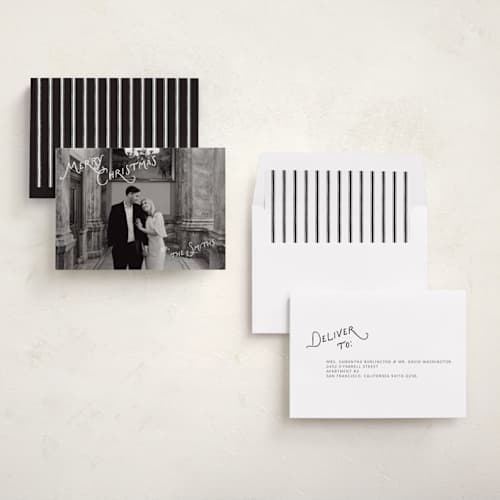 This is a snow photo christmas cards with standard by taylorVdesign called corner notes printing on recycled smooth signature in standard