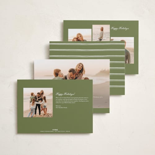 This is a pine needle photo christmas cards with standard by Melanie Kosuge called piedmont printing on recycled smooth signature in standard