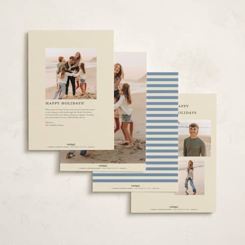This is a halo photo christmas cards with standard by Teju Reval called heavenly joy printing on recycled smooth signature in standard