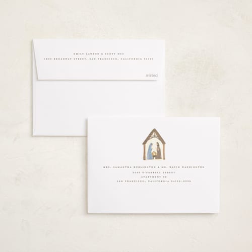 This is a halo photo christmas cards with standard by Teju Reval called heavenly joy printing on recycled smooth signature in standard