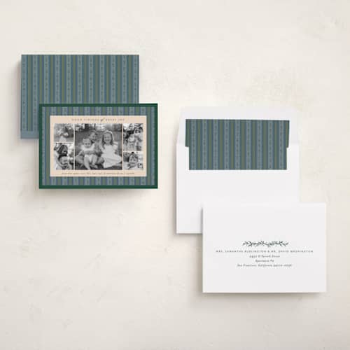 This is a fir photo christmas cards with standard by Amy Kross called hudson printing on recycled smooth signature in standard