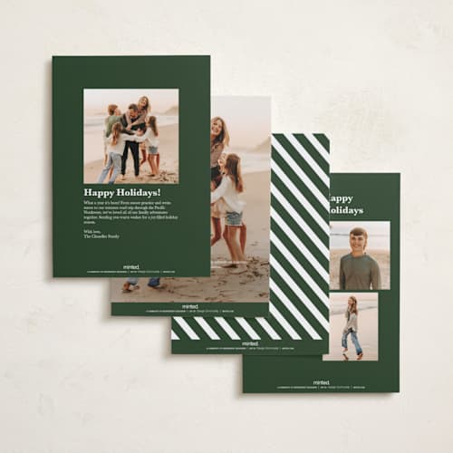 This is a forest photo christmas cards with standard by Sara Hicks Malone called heritage printing on recycled smooth signature in standard