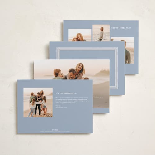 This is a cornflower photo christmas cards with standard by Blustery August called it's a wonderful, blessed life printing on recycled smooth signature in standard