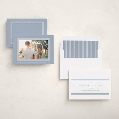 This is a cornflower photo christmas cards with standard by Blustery August called it's a wonderful, blessed life printing on recycled smooth signature in standard