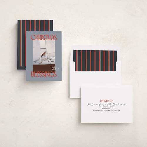 This is a sea photo christmas cards with standard by Ekko Studio called bold blessings printing on recycled smooth signature in standard
