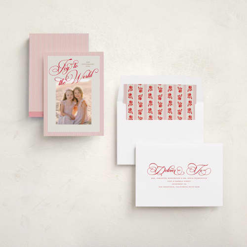 This is a sprinkles photo christmas cards with standard by Jackie Crawford called classic double frame printing on recycled smooth signature in standard
