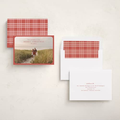 This is a holly berry photo christmas cards with standard by Kasia Labocki called family greeting printing on recycled smooth signature in standard