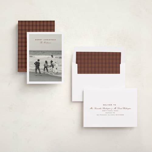This is a pecan photo christmas cards with standard by chocomocacino called flatkaka printing on recycled smooth signature in standard
