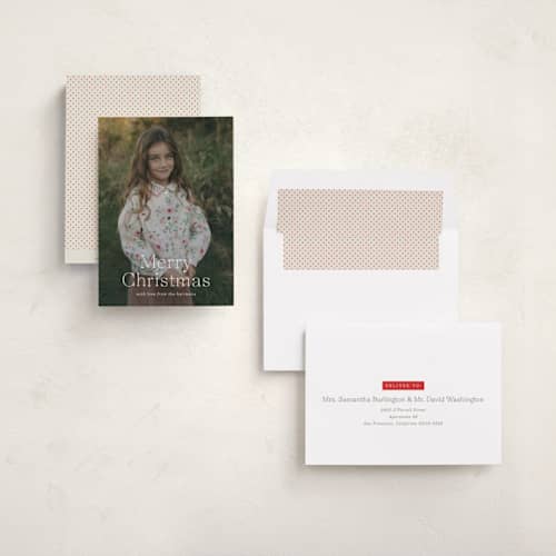 This is a snow photo christmas cards with standard by Amy Kross called pearson printing on recycled smooth signature in standard