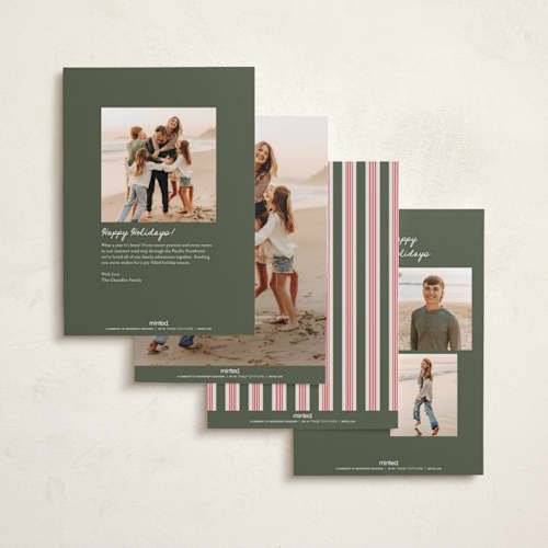 This is a snow photo christmas cards with standard by Jackie Crawford called simple handscript printing on recycled smooth signature in standard