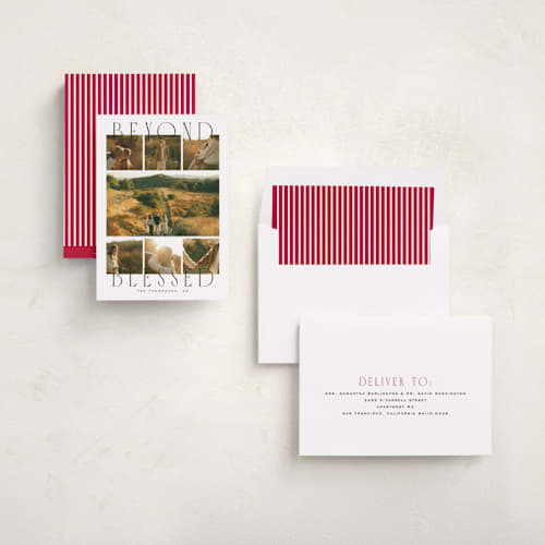 This is a snow photo christmas cards with standard by Amy Kross called tribute printing on recycled smooth signature in standard