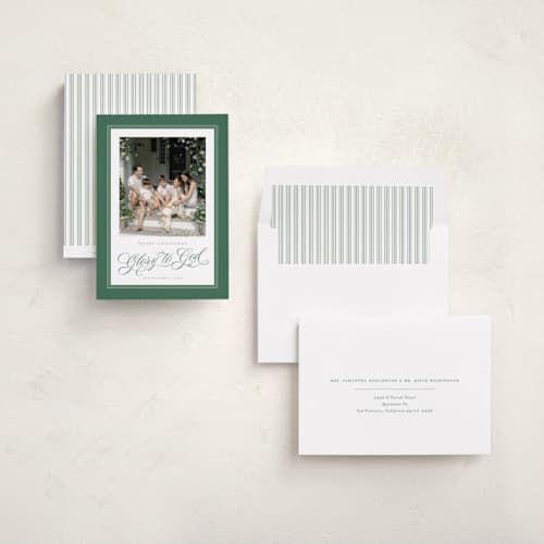 This is a emerald photo christmas cards with standard by Alston Foster called christmas glory printing on recycled smooth signature in standard