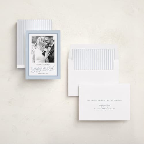 This is a frost photo christmas cards with standard by Alston Foster called christmas glory printing on recycled smooth signature in standard