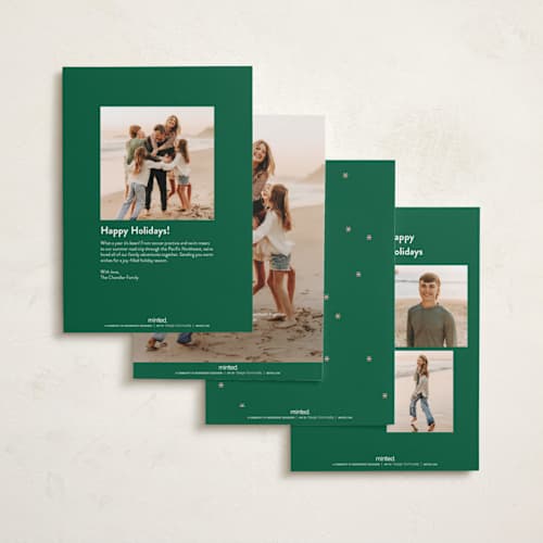 This is a pine photo christmas cards with standard by Lindsay Megahed called peaceful pair printing on recycled smooth signature in standard