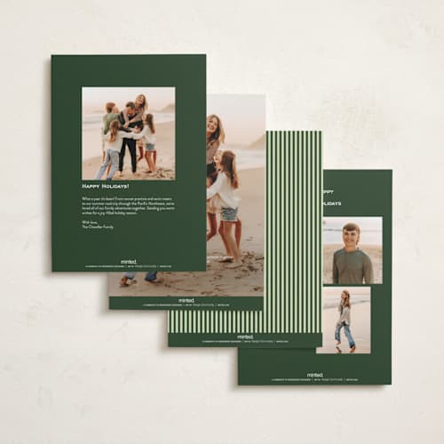 This is a evergreen photo christmas cards with standard by Megan Davis called praline printing on recycled smooth signature in standard