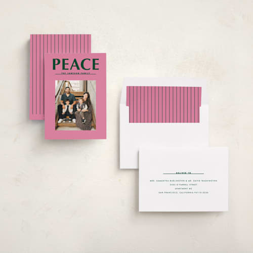 This is a candy photo christmas cards with standard by Baumbirdy called big peace printing on recycled smooth signature in standard