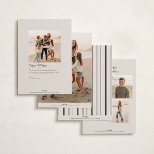 This is a vanilla bean photo christmas cards with standard by Stacey Meacham called engraved type printing on recycled smooth signature in standard