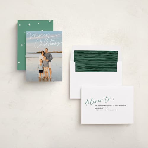 This is a cloud photo christmas cards with standard by Annie Clark called off script printing on recycled smooth signature in standard