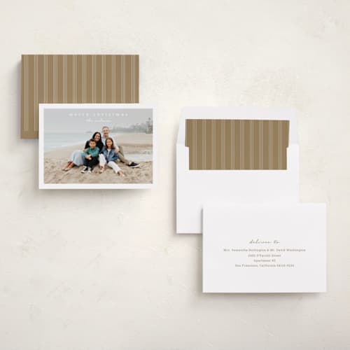 This is a snow photo christmas cards with standard by Stacey Meacham called simplest border printing on recycled smooth signature in standard