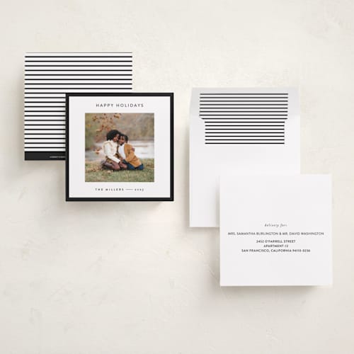 This is a charcoal photo christmas cards with standard by JoAnn Jinks called square printing on recycled smooth signature in 5x5