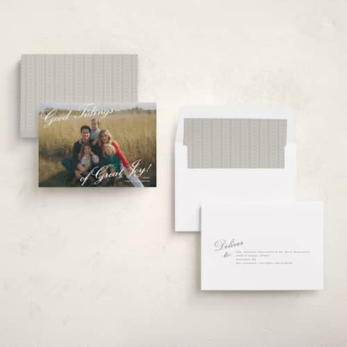 This is a snow photo christmas cards with standard by Amy Kross called turner printing on recycled smooth signature in standard