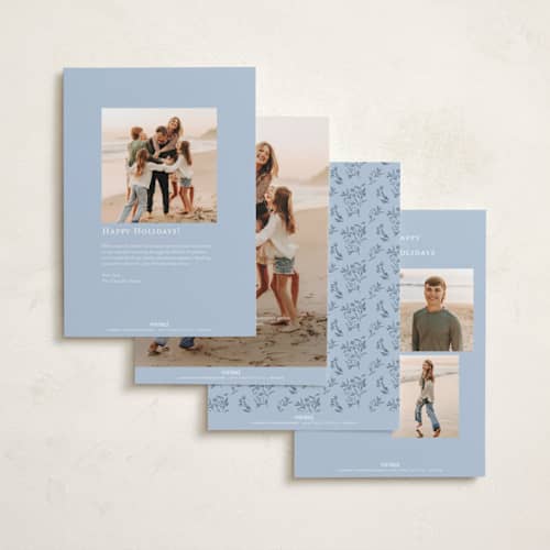 This is a snowfall photo christmas cards with standard by Makewells called peaceful printing on recycled smooth signature in standard