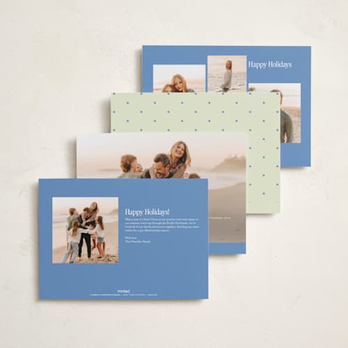 This is a cornflower photo christmas cards with standard by Ani Somi called blue christmas printing on recycled smooth signature in standard