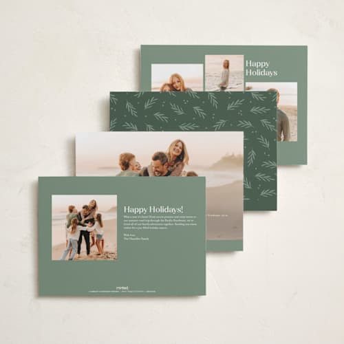 This is a snow photo christmas cards with standard by Hooray Creative called merry christmas type printing on recycled smooth signature in standard