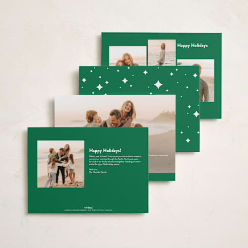 This is a balsam photo christmas cards with standard by Ekko Studio called retro script printing on recycled smooth signature in standard