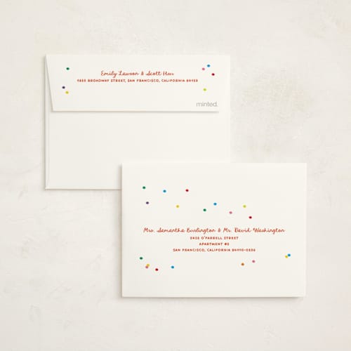 This is a strawberry kids thank you cards with standard by Jennifer Lew called dot cake printing on strathmore in standard