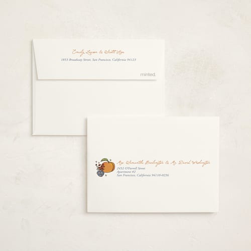 This is a cream kids thank you cards with standard by Kartika Paramita called berry peach printing on strathmore in standard