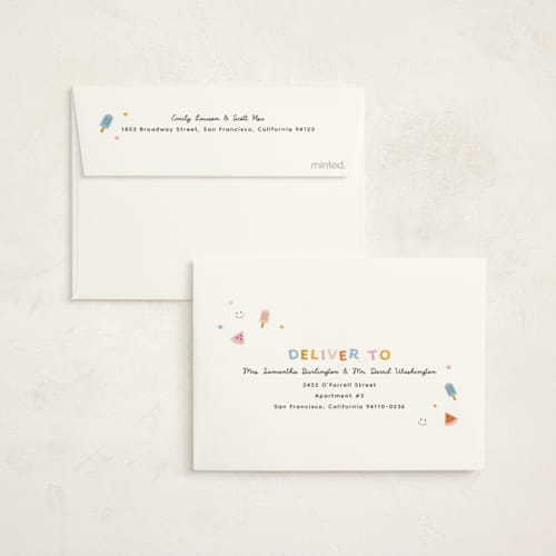 This is a gumdrop kids thank you cards with standard by Carmia Jordaan called two much fun printing on strathmore in standard