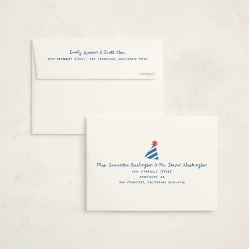 This is a cajun kids thank you cards with standard by Jennifer Lew called party prawn printing on strathmore in standard