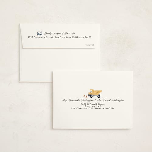 This is a mint kids thank you cards with standard by Britt called ready two dig printing on strathmore in standard