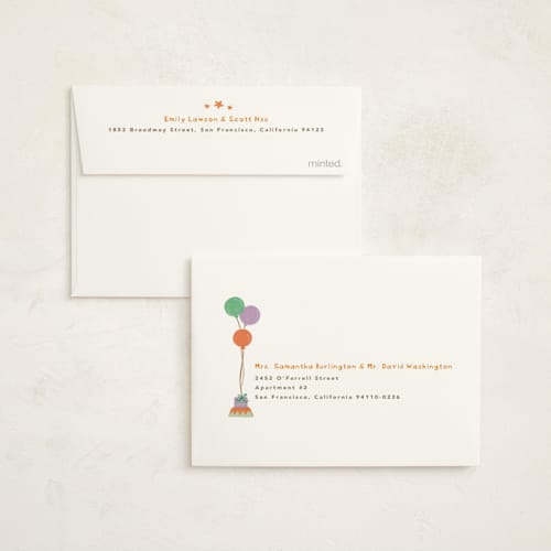 This is a wasabi kids thank you cards with standard by Creo Study called preppy carnival printing on strathmore in standard
