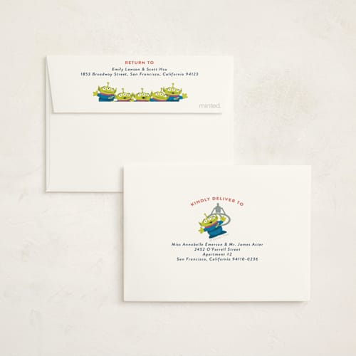 This is a star alliance kids thank you cards with standard by Jackie Crawford called disney and pixar's toy story birthday claw printing on strathmore in standard