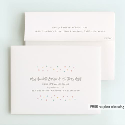 This is a sherbet kids thank you cards with standard by Jennifer Wick called rainbow one printing on strathmore in standard