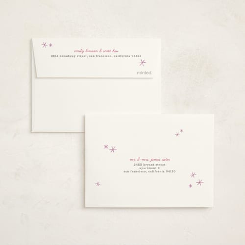 This is a lilac kids thank you cards with standard by Carmi Cioni called sweet unicorn printing on strathmore in standard