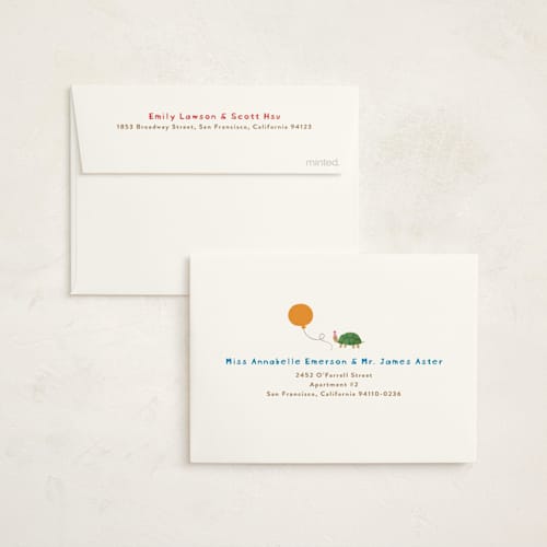 This is a sugar cookie kids thank you cards with standard by Jennifer Wick called confetti crew printing on strathmore in standard