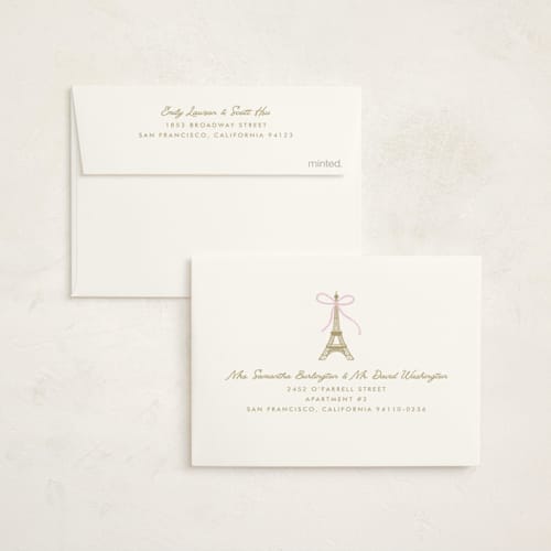 This is a menthe kids thank you cards with standard by mo kelley called ooh la la printing on strathmore in standard